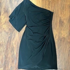 Short black one shoulder dress